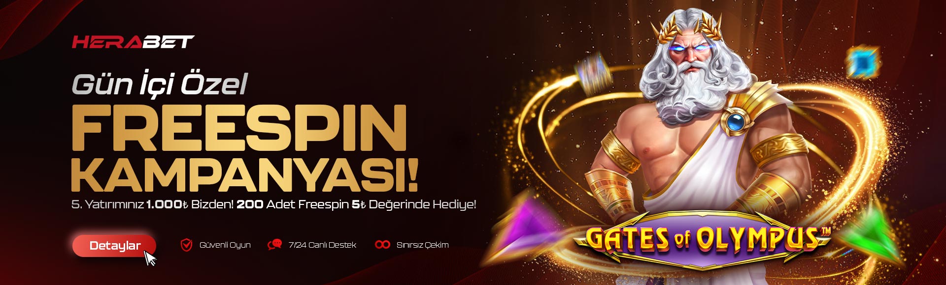 Herabet Gates of Olympus freespin kampanyası